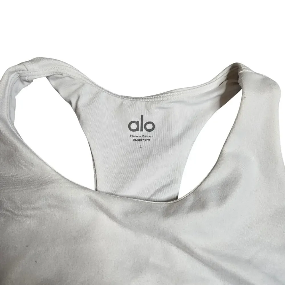Alo Yoga Women's Verse Sports Bra White/Black Size: L